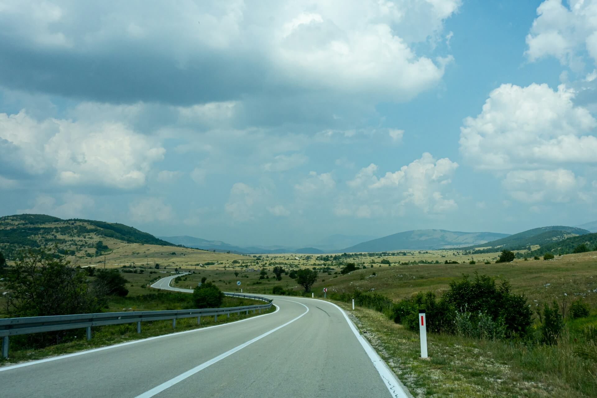 Road in a rural area in Bosnia and Herzegovina